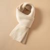 Unisex Pure Cashmere Ribbed Knit Scarf - Versatile Solid Color Shawl