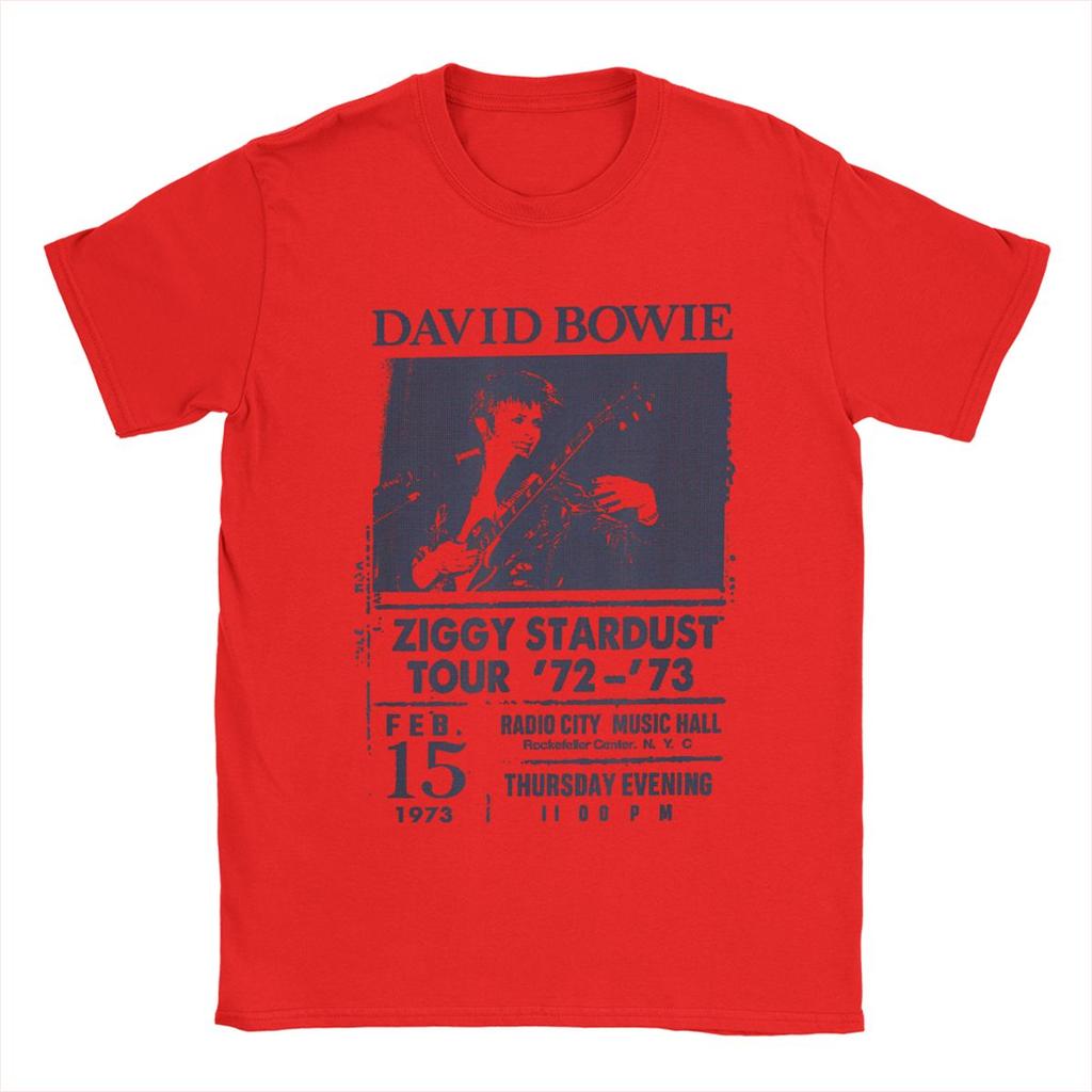 Davids Radio City Men's T Shirt Bowies English Singer Actor Casual Tees Short Sleeve Crewneck T-Shirt Pure Cotton Summer Tops