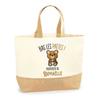 Tote Bag - PLANETEE - Raphaëlle Paw Prints Bear - Natural Jute - Printed In France - Sturdy Handles