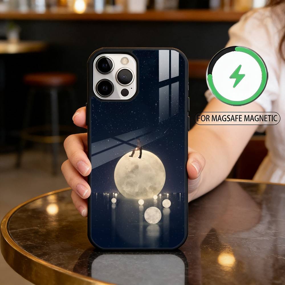 

Night Water Dream Art Magnetic For Magsafe Wireless Charging Phone Case For iPhone17,16,15,14,13,12,11 Plus,Pro Max iPhone11PRO
