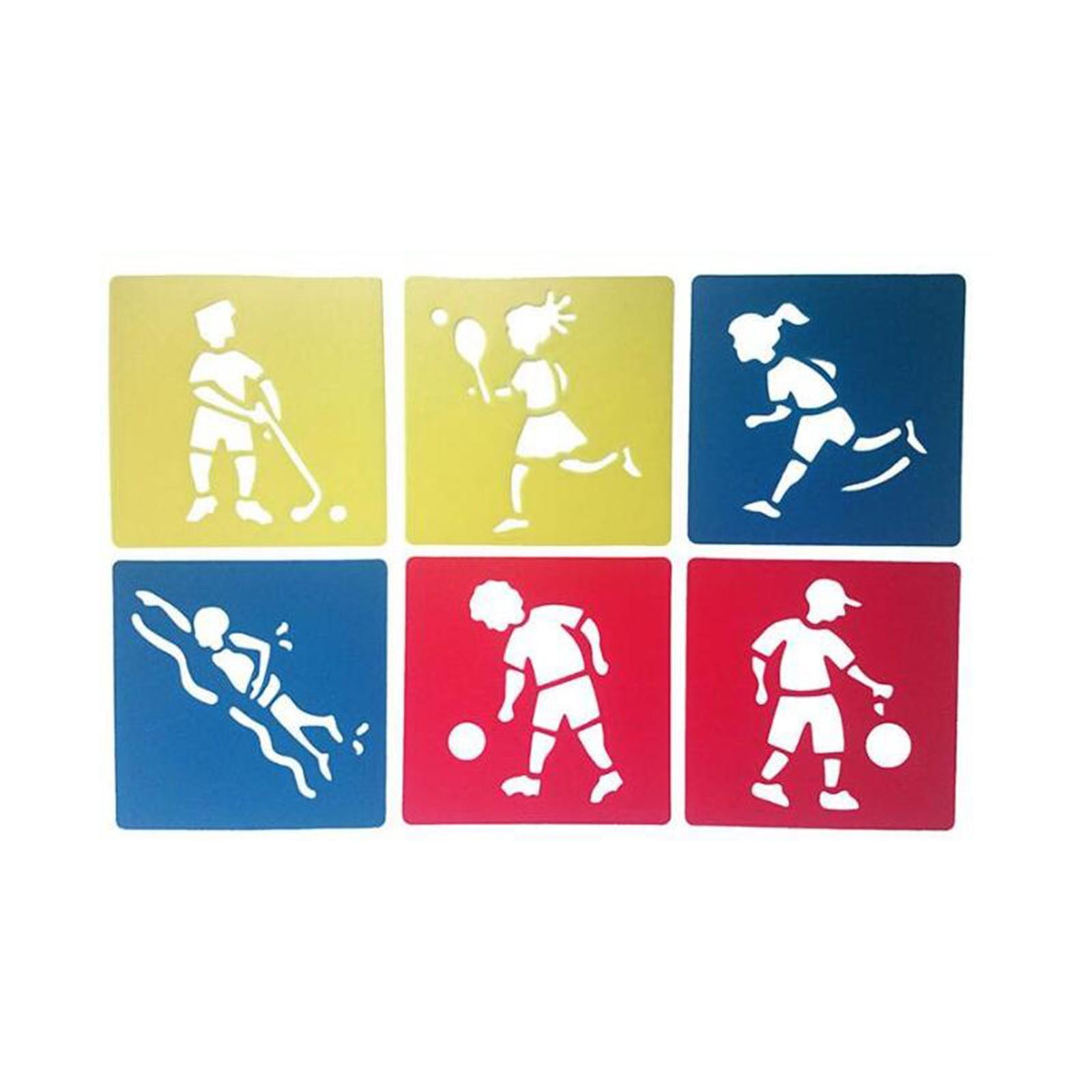 

6 шт. Пластиковые шаблоны для рисования картинок, трафареты для рисования, детские художественные бумажные раскраски, игрушки для рисования GYH one size