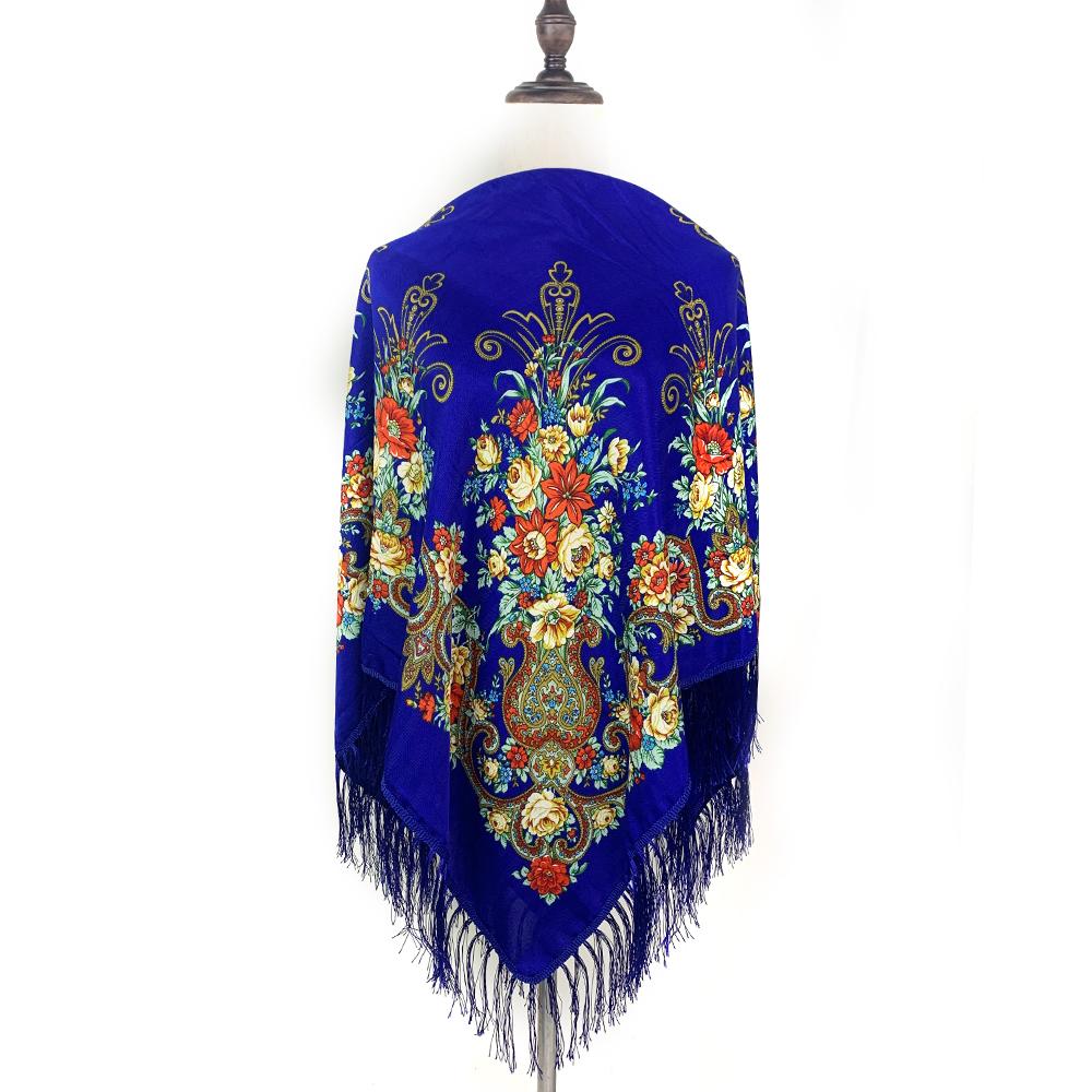 Luxury Floral Print Russian National Square Scarf
