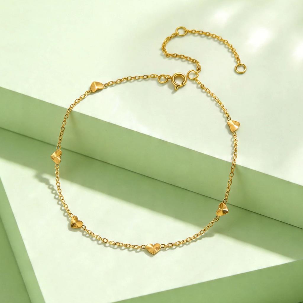 Dainty Heart Chain Anklet For Women,Stainless Steel Love Pendant Anklets,Fashion Charm Summer Jewelry Gift