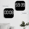 LED Wall Clock With Remote Control Display Temperature Room Desktop Clock
