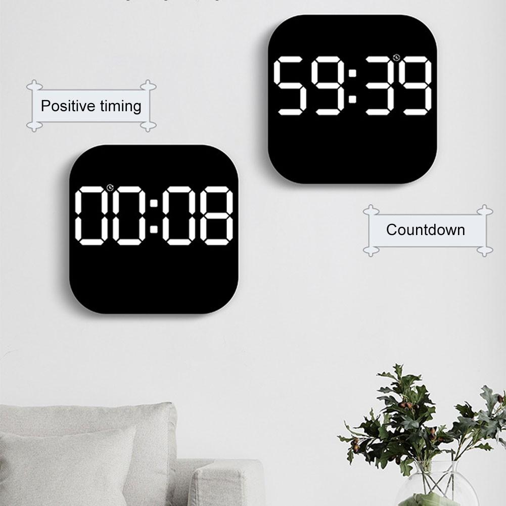 LED Wall Clock With Remote Control Display Temperature Room Desktop Clock