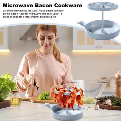 Microwave Bacon Cooker Bacon Pan for Microwave Bacon Grease Meal Prep Tool Minutes Bacon Tray Kitchen Gadget