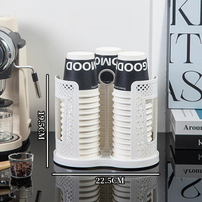 Dispenser Organizzatore Tazze Rotante a 360 Gradi, Portabicchieri di Carta Modulare per Ufficio e Casa, Soluzione Salvaspazio per Organizzazione da Scrivania