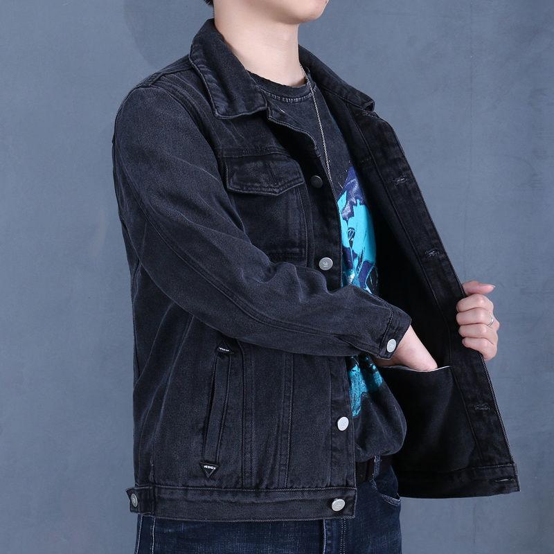 Men's Workwear Denim Jaet Spring Autumn  Welding Multi-ket Wear-Resistant Anti-Heat Utili Jaet Youth Sle