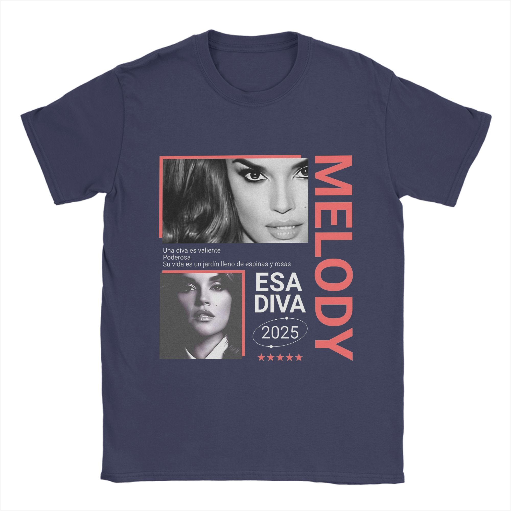 

Men Melody Esa Diva T Shirts Spain Eurovision 2025 Pure Cotton Clothing Vintage Short Sleeve Tee Shirt Gift Idea T-Shirt 4XL