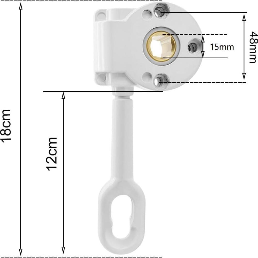 Curtain Winch with Swivel Function (1:11 Gear Ratio) — Worm Gear Crank for Retractable Awnings — Adjustable Winch for Outdoor Canopy Systems