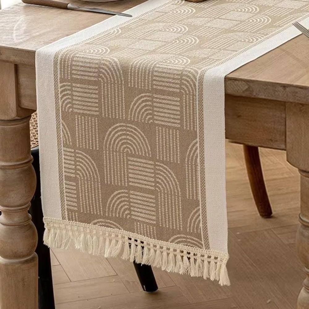 Waterproof Table Cloth with Tassel Table Flag Home Decor Table Runner  Living Room