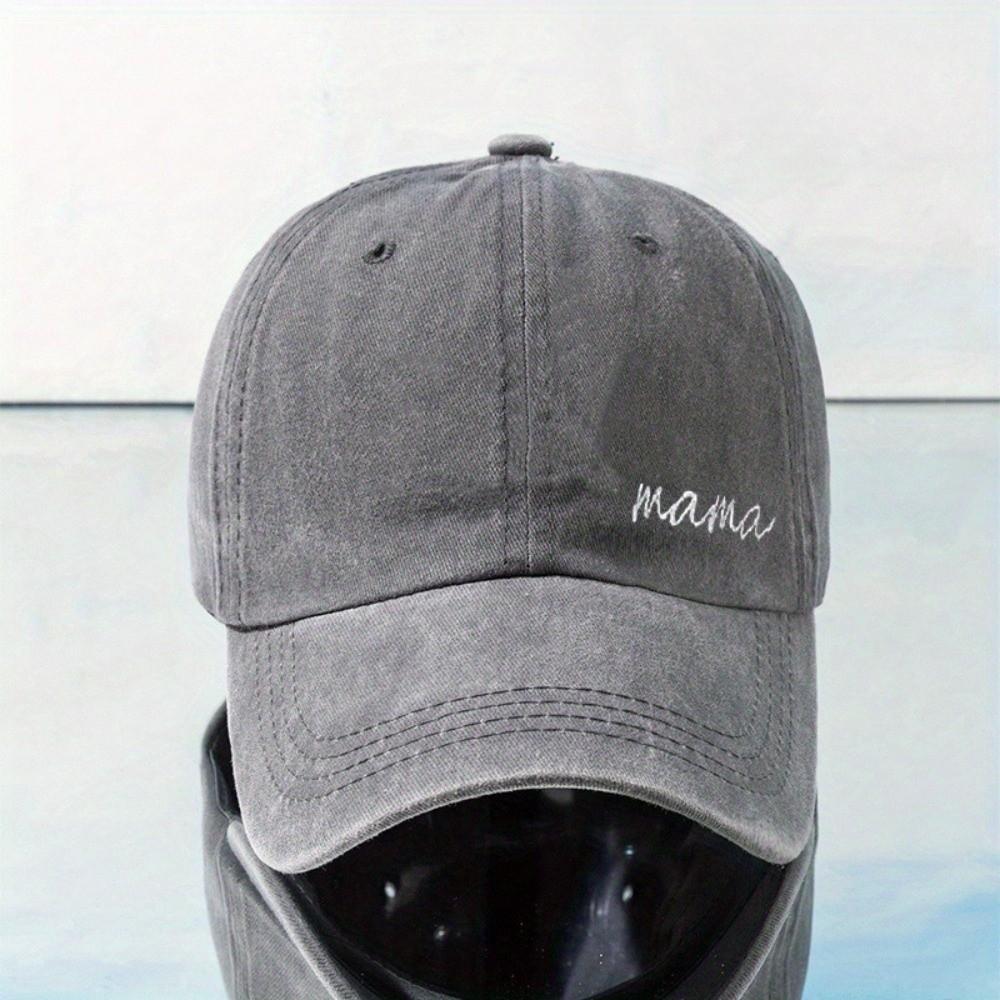 Fashion Mama Embroidery Baseball Caps Casual Washed Cotton Duck Tongue Hat Sun Cap Women
