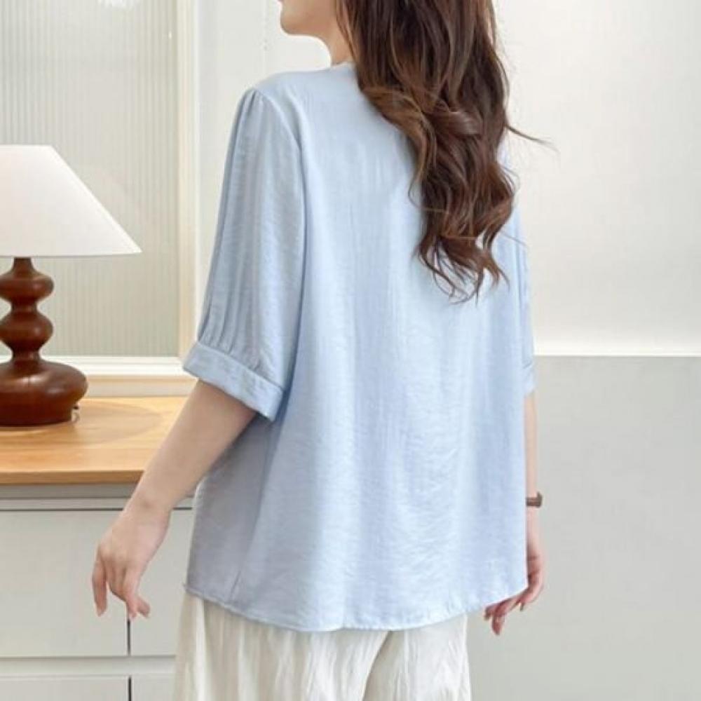 NaVaVa Women Simple Basic Thin V Neck Short sleeVe Blouse Nb2821