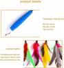 Cat Toys Feather Toy 1Pcs Retractable Cat Wand Toys And 10Pcs Replacement Teaser With Bell Refills Interactive Catcher Teaser