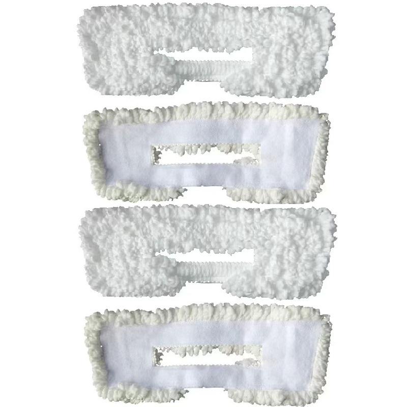 4PCS Universal Replacement Mop Pads Pack 32x10cm Pocket Flat Mop Refills Washable Microfiber Cleaning Cloth for Floor Dusting