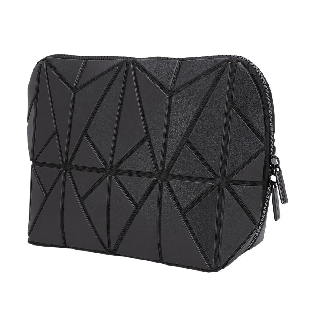 Standing Makeup Bag Foldable Water Proof PVC Travel Cosmetic Organizer One Press Open with Hard Base Detachable Divider