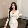 V-neck Long-sleeved T-shirt Women's Spring and Autumn New Design Bow Lace Slim-fit Spice Girl Bottoming Shirt Top