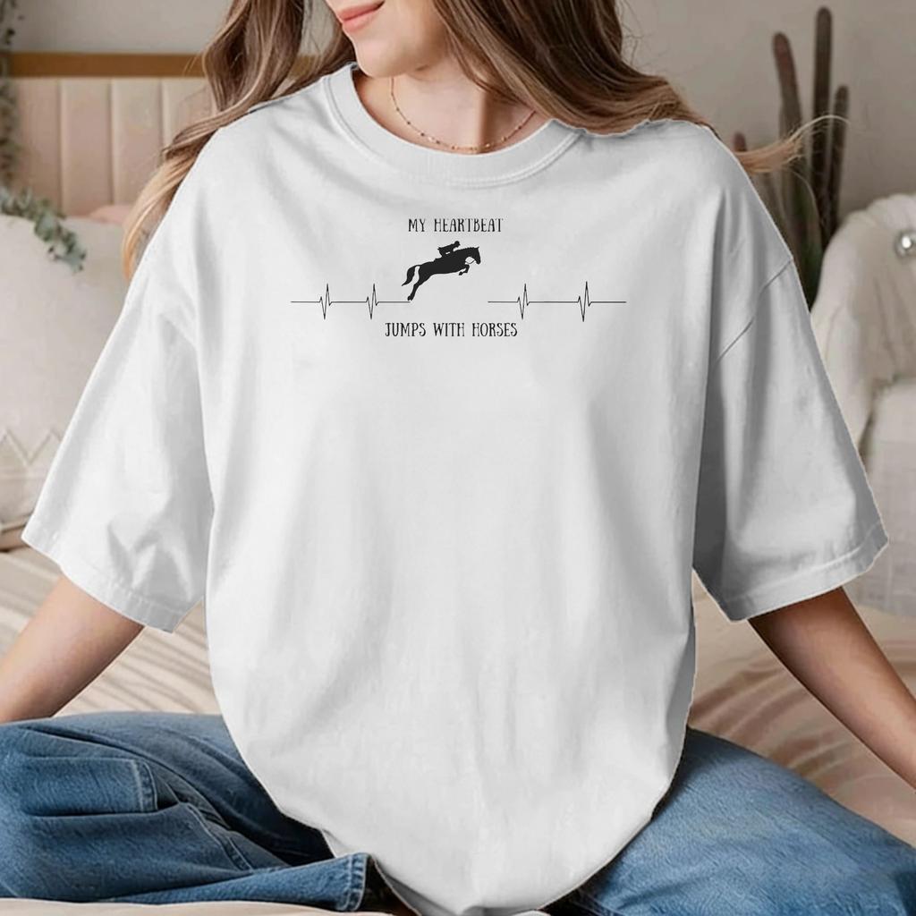 Animal Horse TShirts for Unisex Unisex Equestrian Race Racing Pure Cotton Tee Shirt Crewneck Short Sleeve T Shirt Unique Clothes