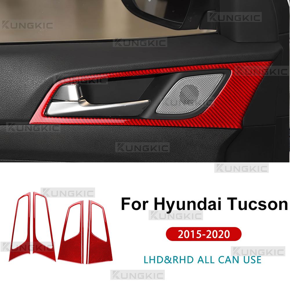 Carbon Fiber Style Interior Sticker for Hyundai Tucson TL/TLE J6 2015 2016 2017 2018 2019 2020 Door Handle Area
