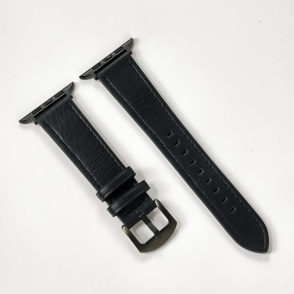 Calf Leather Watch Band for apple watch strap 49mm 44 45mm 42 40mm 41mm Woman Man bracelet for iWatch series 8 7 6 5 4 3 Se Band