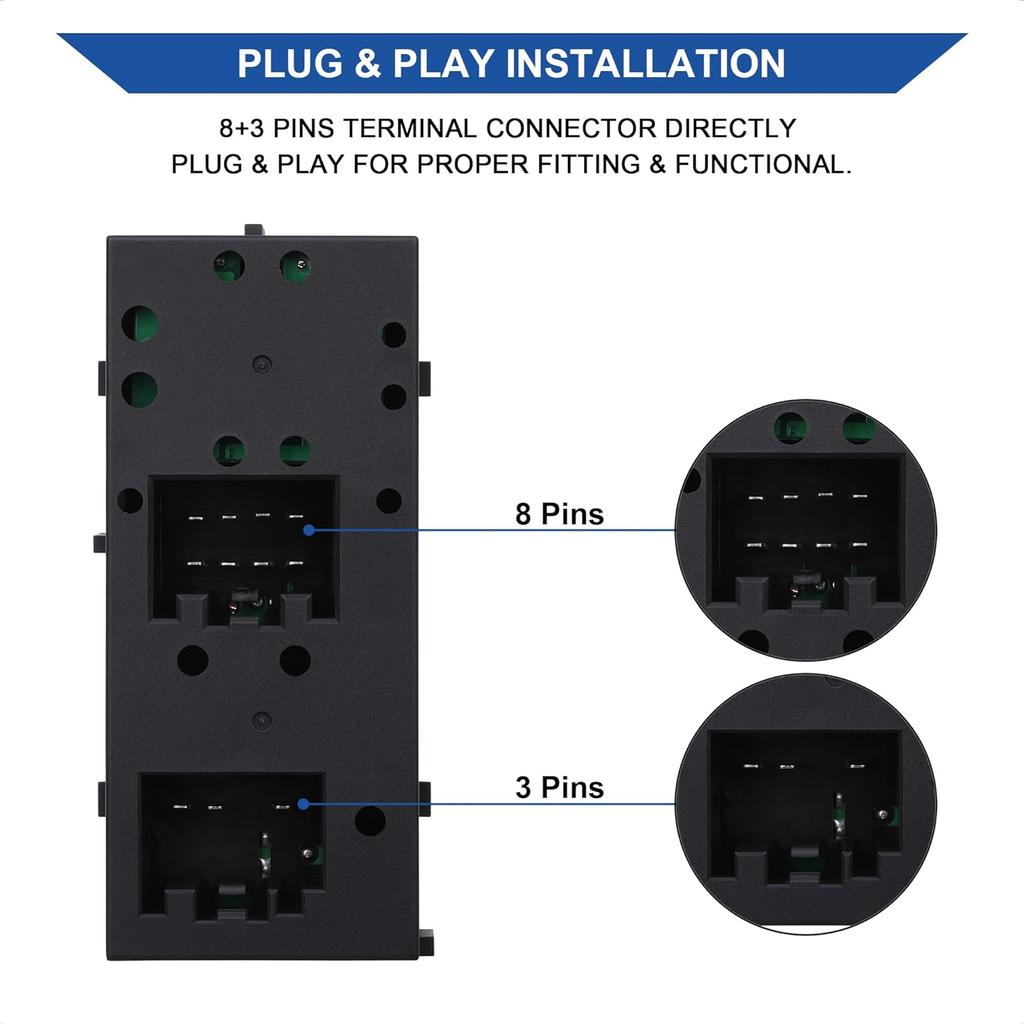 Power Master Window Switch, Compatible with 2004-2008 Ford F150, 2003-2006 Ford Expedition, 2003-2008 Crown Victoria, Lincoln Mark LT, Mercury Grand