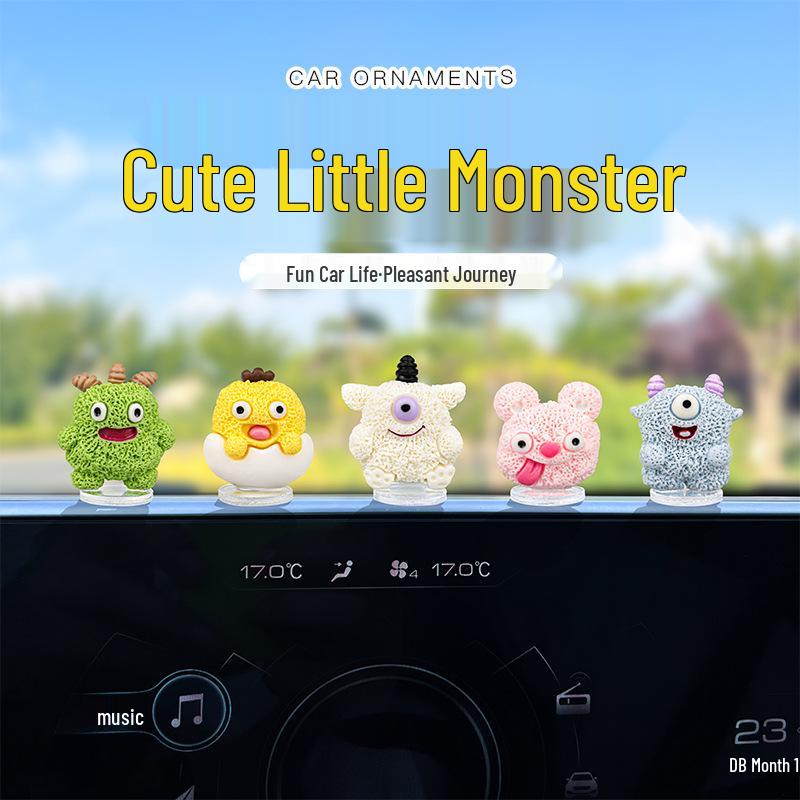 Adorable Little Monster Car Ornament for Women: Electric Car Interior Decoration
