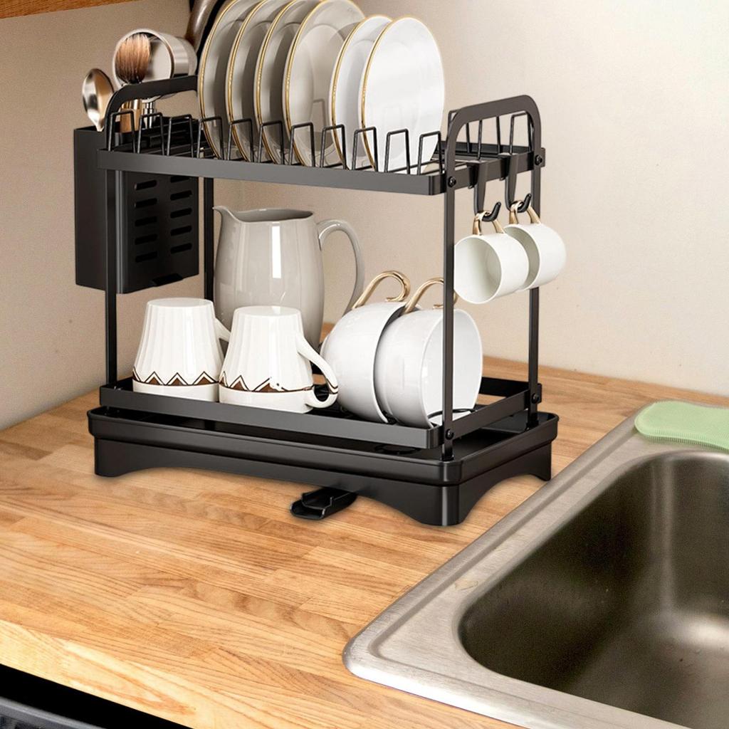 Dish Drying Rack Solid Utensil Holder Dish Drainer for Plates Cups Home Decor Sturdy
