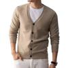 Men's V-neck Cardigan Sweater - Spring & Autumn Hong Kong Style Versatile Knitwear