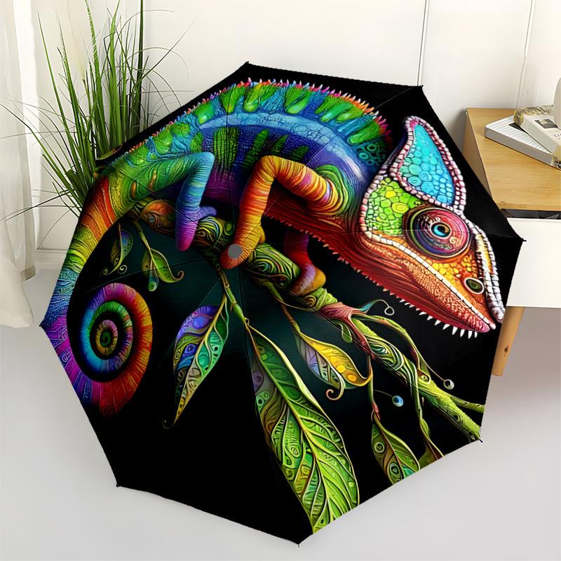 1pc Chameleon Colors Automatic Folding Umbrella, Lightweight Retractable Compact Travel Umbrella, 8-Rib Sturdy Frame, Fine Outdoor Umbrella055