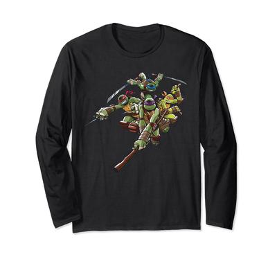 Teenage Mutant Ninja Turtles Group Attack Long Sleeve T-Shirt
