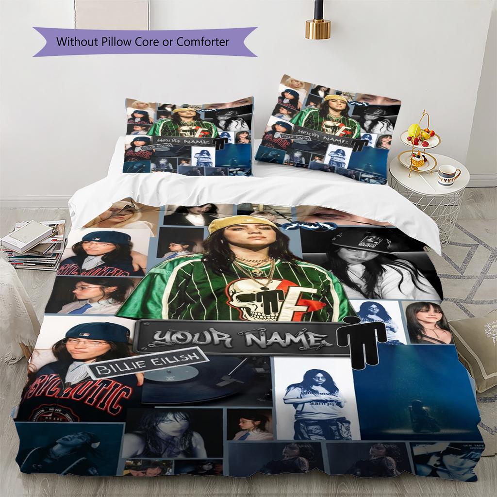 Name Custom Billie Pattern Bedding Set Quilt Cover Pillowcase Home Decor Gift (1 * duvet cover + 2 * pillowcase, without core)