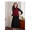 Women S Sleeveless Burgundy Tweed Vest Vintage Style Outerwear