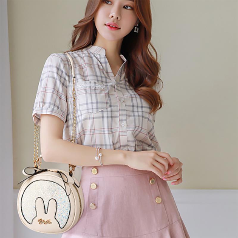 SCIONE Women's Foreign Style Small Round Bag Fashion Hand Bag Shoulder Messenger Bag Mini Bag