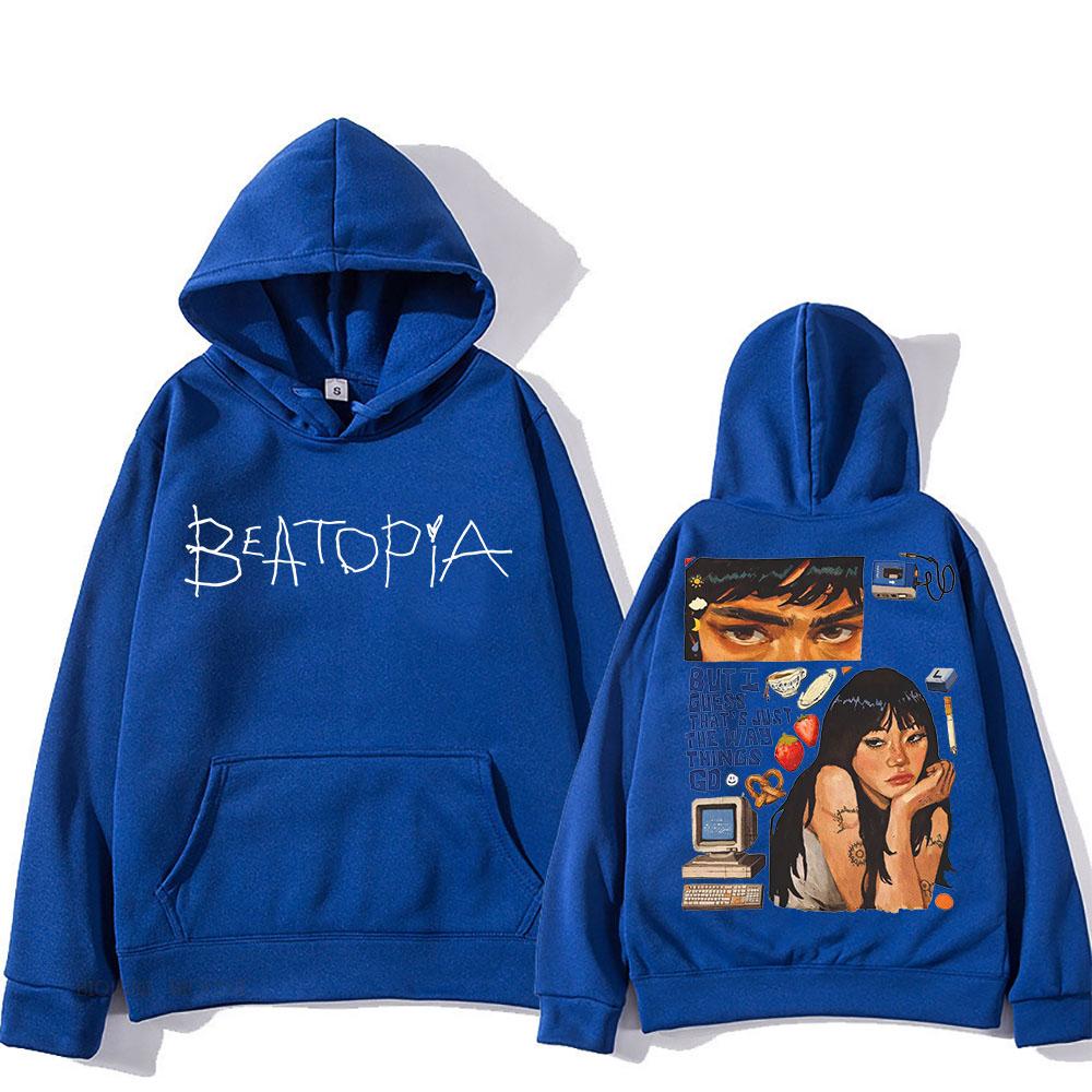 Beabadoobee Retro Kapuzenpullover mit grafischem Druck Ästhetischer Kapuzenpullover aus Fleece-Kleidung Sudaderas Vintage Pullover