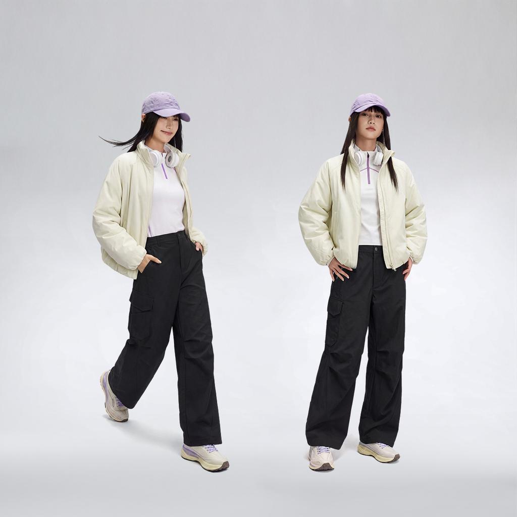 Li Ning Outdoor CF Water Sports Loose Straight Leg Pants Women pants Black AYKW406-4