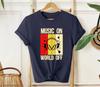 Music On World Off T- Shirt Vintage Headphone Lover Gift Musical Unisex Top