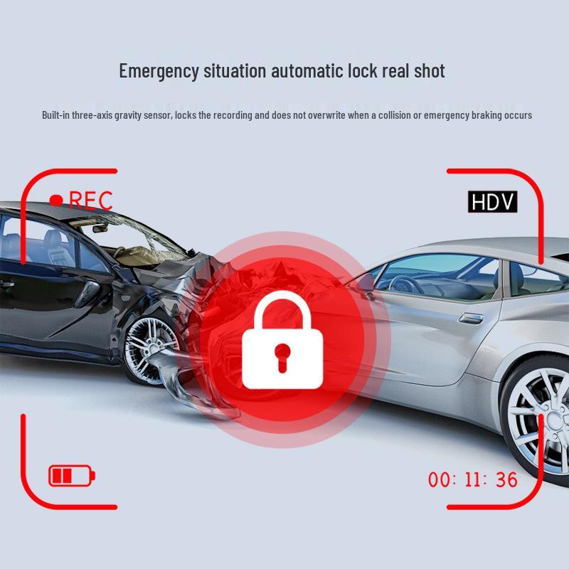 U-Shaped WiFi Dash Cam with Mobile Connectivity, HD Recording, 24-Hour Parking Monitor, Universal Fit