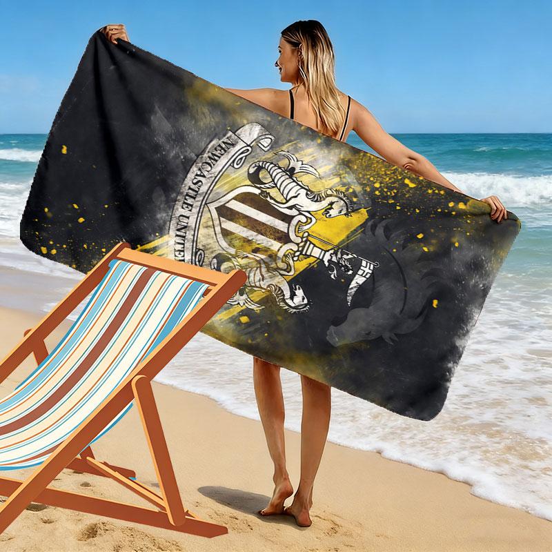 NUFC logo Print Beach Towel, Large Soft Quick Dry Towel for Beach Camping Swimming