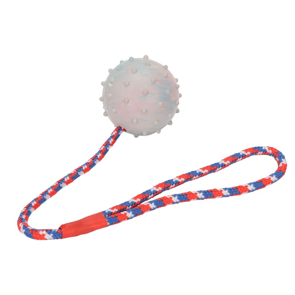 Rubber Dog Chewing Ball with Rope Puppy Teething Training Ball Toy for Medium Small Dogs