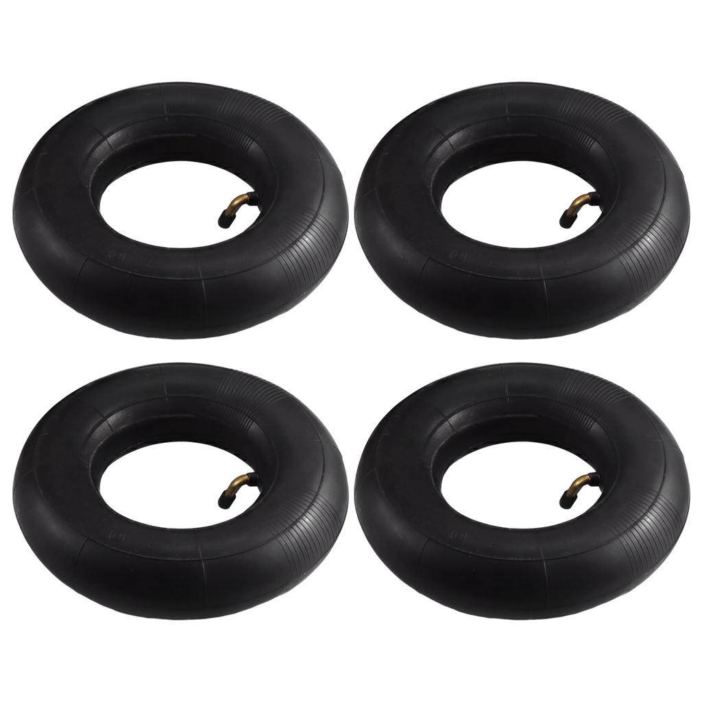 4PCS 4.10 3.50 4 Inner Tube Wheelbarrow Rubber Tire Tube with Bent Valve Stem for Mower Hand Truck 4.10 3.50 4 Bent Stem