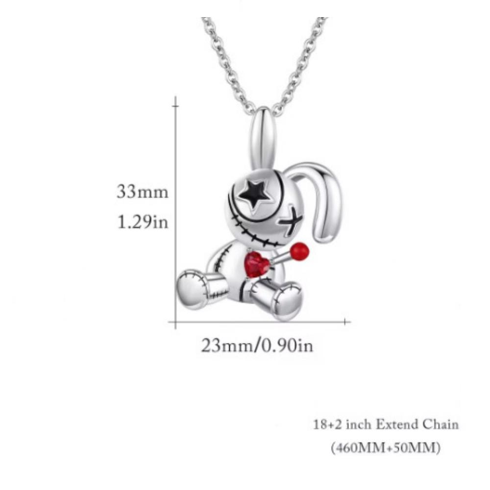 New Doll Rabbit Pendant Necklace Earrings Unique Trendy European and American Dark Gothic Fun Punk Jewelry Wholesale