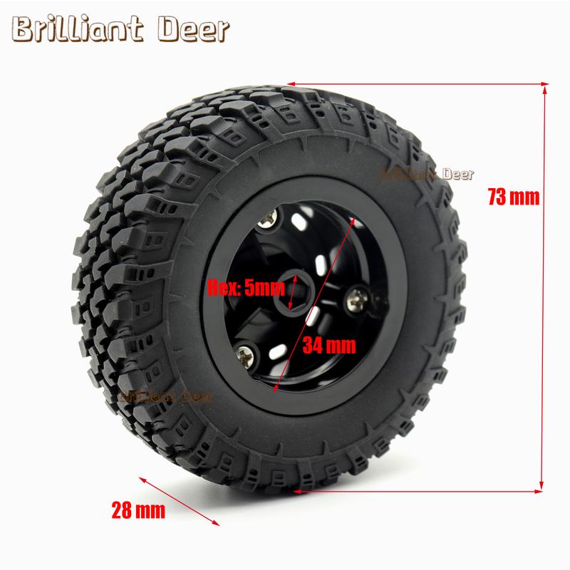 5mm Hex MN99S Rubber RC Wheels for MN98 MN82, WPL C24-1 B36 D12 C64 D74-1 Off Road Car Upgrade, High-Performance RC Tire