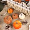 Realistic Halloween Pumpkin Decoration Small Velvet Thanksgiving Table Centerpiece, Soft Stuffed Prop for Fall Harvest Farmhouse Themed