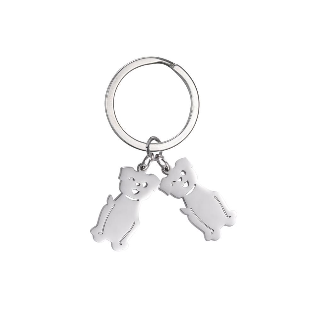 Personalized Keychain Custom Boy Girl Key Chain Family Mother Kid Child Gift For Woman Men Couple Stainless Steel Jewelry