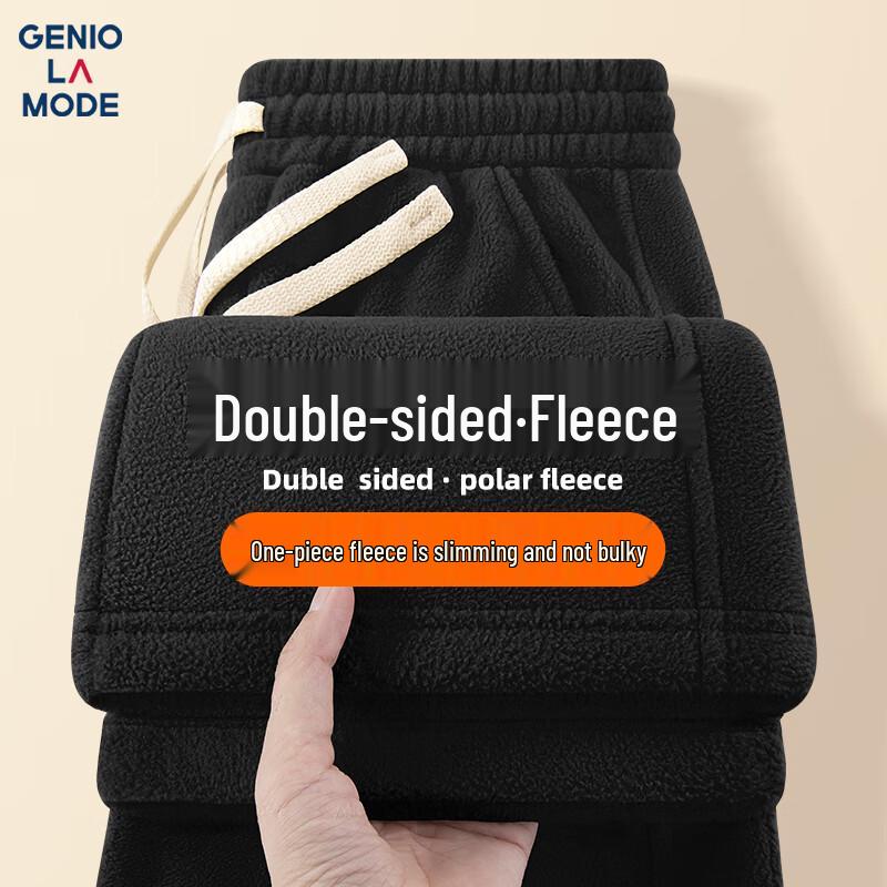 

GENIOLAMODE Men s Fleece-Lined Straight-Leg Casual Pants M