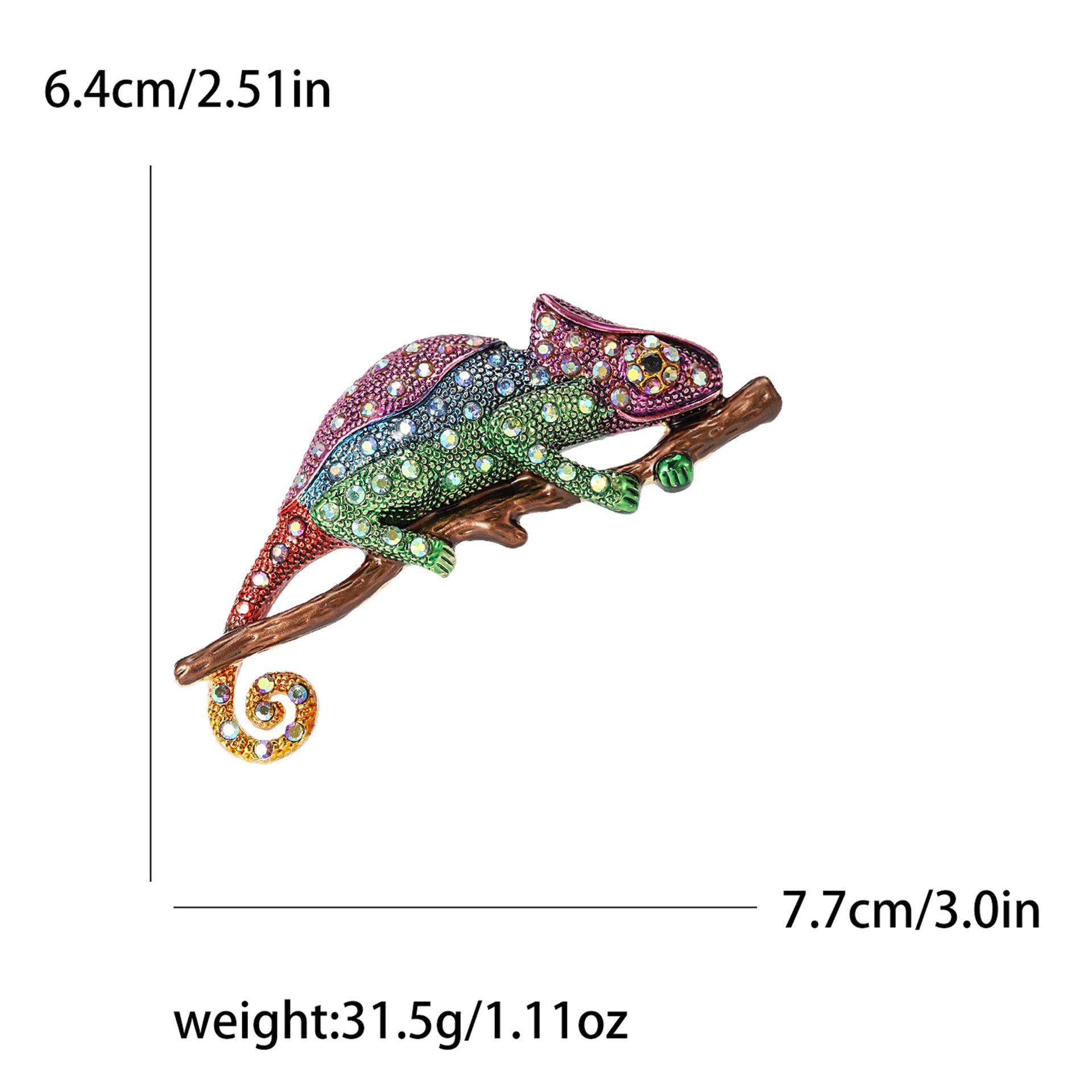 

Креативная большая брошь-хамелеон со стразами, высококачественная брошь в виде животного, булавка для костюма, защищающая от света