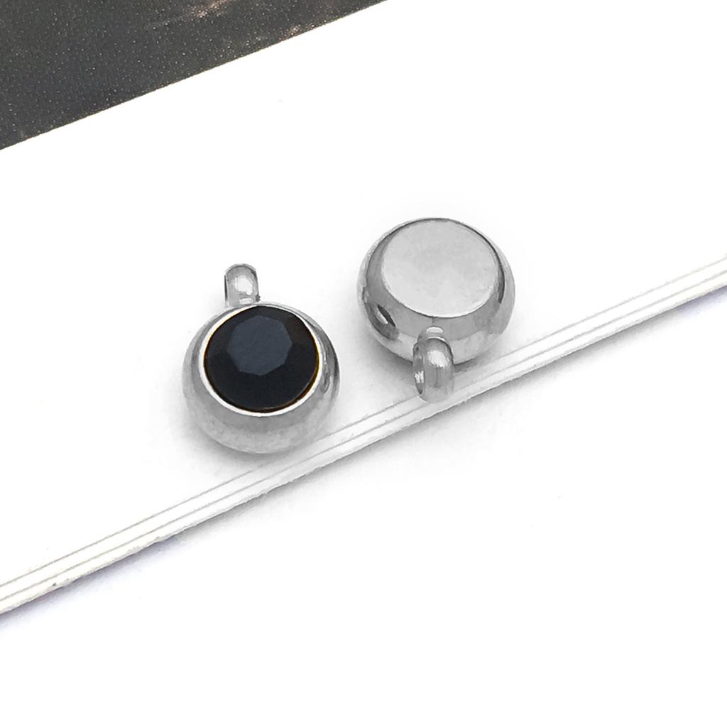 DIY alloy jewelry accessories inlaid with colored diamonds, twelve-star birthstone, birthstone, zodiac stone necklace, bracelet, small pendant.