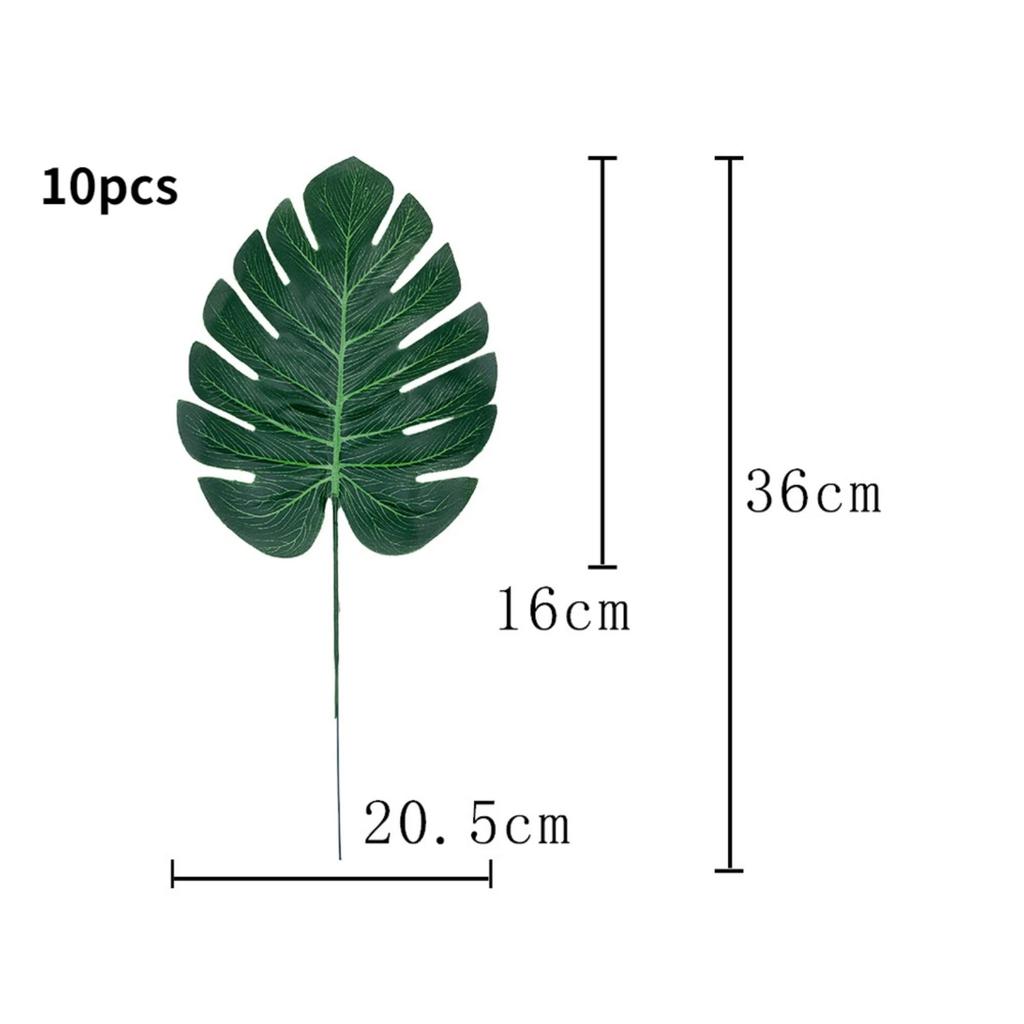 10 Pcs Artificial Plants Tropical Palm Leaves Hawaii Luau Summer Party Jungle Safari Birthday Party Wedding Decor Fake Plants