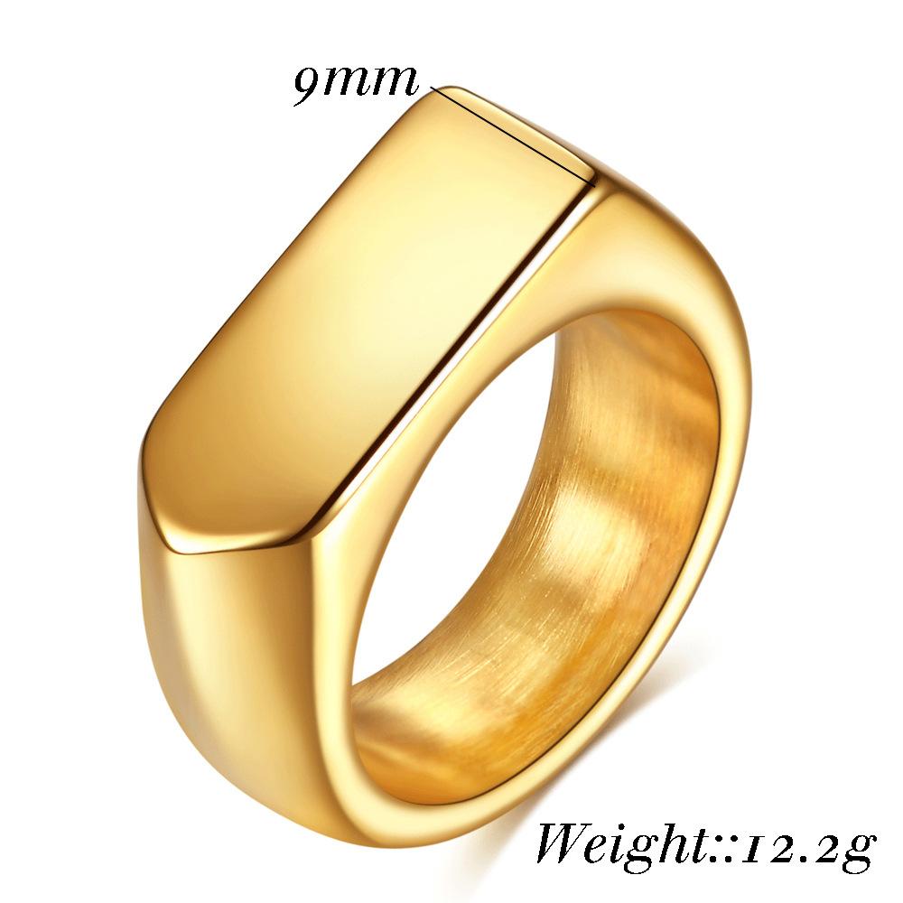 9MM Smooth Diamond Titanium Steel Ring Minimalist Fashion Jewelry for Men Women