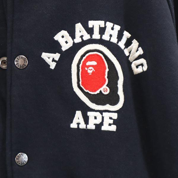 A BATHING APE Back embroidery Stajan M Navy Blouson Men's Used